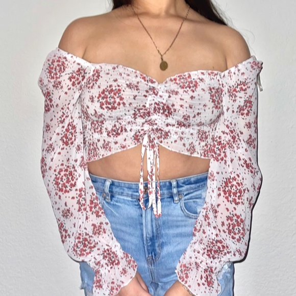 𝐑𝐔𝐂𝐇𝐄𝐃 𝐅𝐋𝐎𝐑𝐀𝐋 𝐏𝐔𝐅𝐅 𝐋𝐎𝐍𝐆 𝐒𝐋𝐄𝐄𝐕𝐄 𝐓𝐎𝐏 - Picture 3 of 4